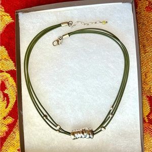 Silpada Sterling Silver and Leather Choker with Lobster Clasp, New in Box